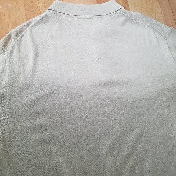 Paul Fredrick Men’s Polo Sweater –Size XL –Beige –Silk, Cashmere & Cotton Blend - Picture 12 of 14